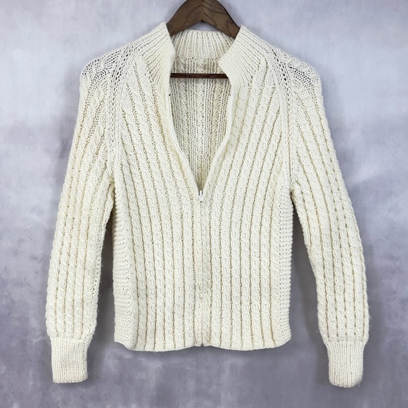 Chunky Cable‎ Knit Sweater Womens S/M Fisherman Handmade Heritage Alpine READ - Picture 4 of 12